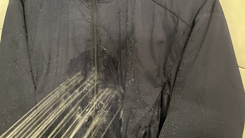 testing the weatherproofing by spraying water directly on the...