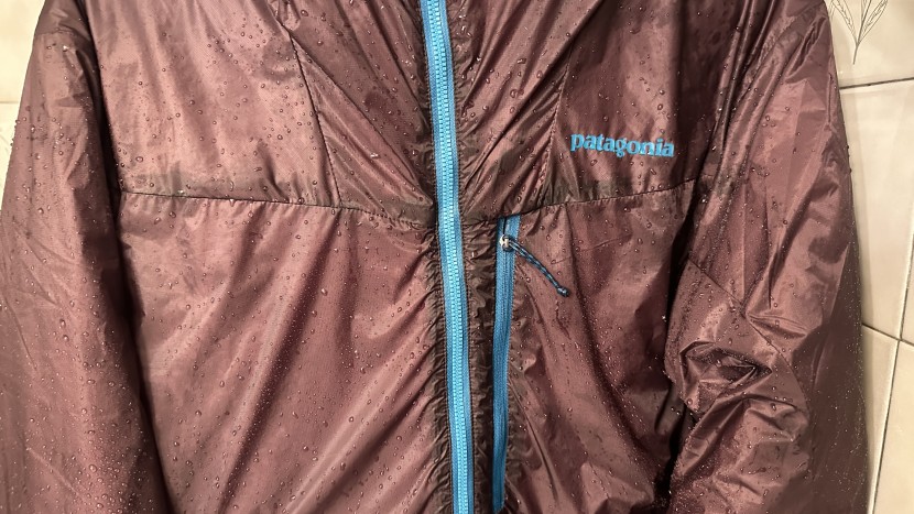 when wet, the patagonia das light hoody causes the water to bead up...