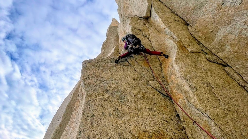 blue ice addax - the soft gear loops on the addax can lie flush to the harness...