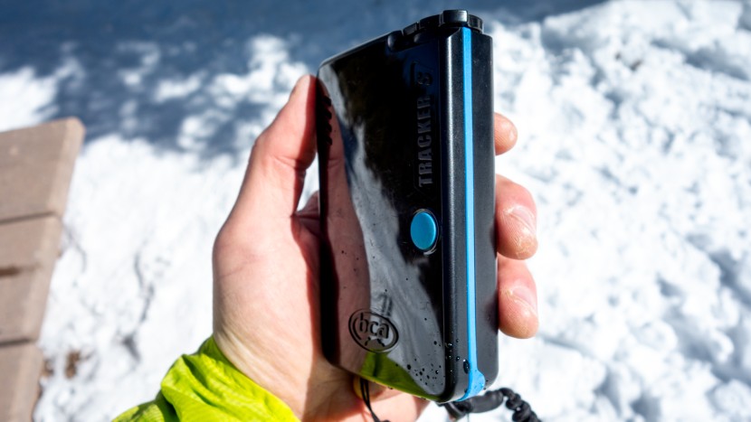 backcountry access tracker s - while not labeled, the blue button on the face of the beacon is how...
