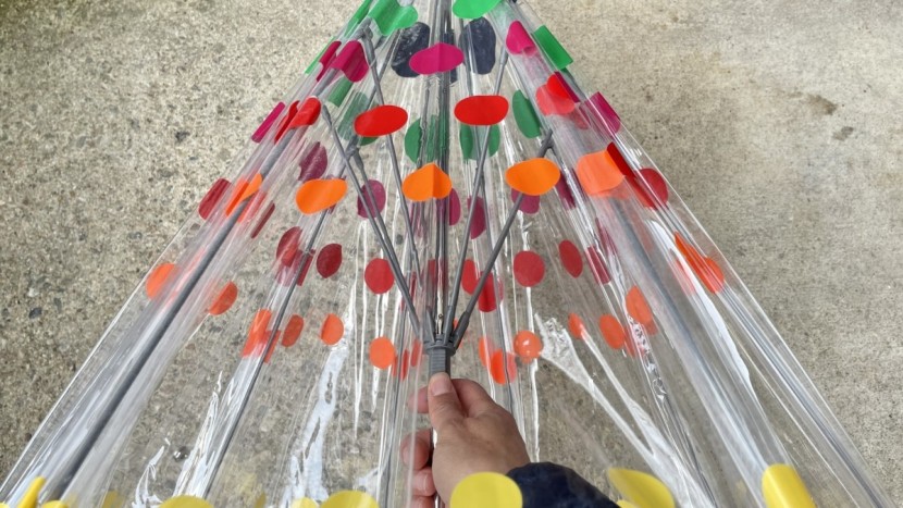 totes clear bubble - the slide on this manual umbrella operates relatively smoothly...