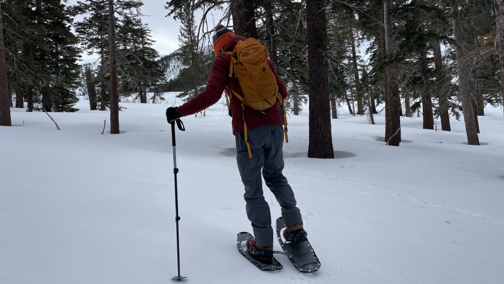 msr lightning ascent - firm, refrozen snow is no big deal for the lightning ascent.