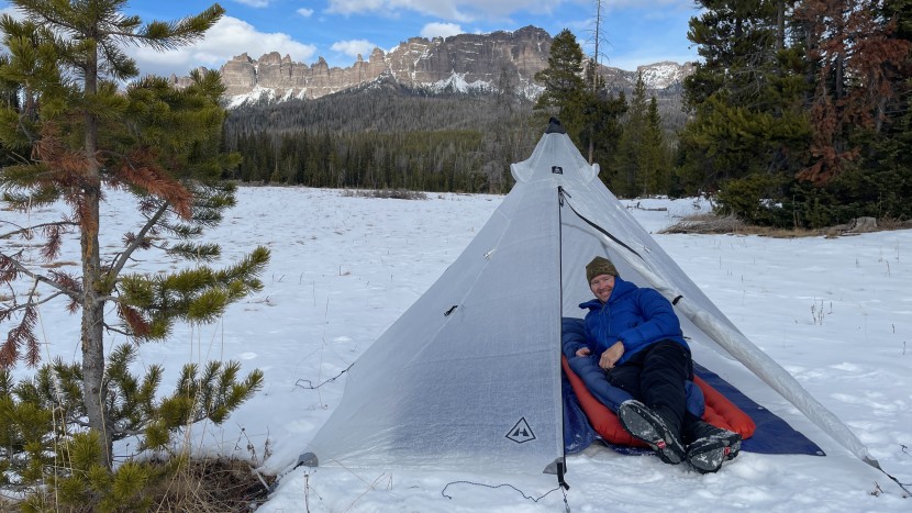 4 season tent - enjoying the roomy and ultralight ultamid 2 in a snowy absoroka...