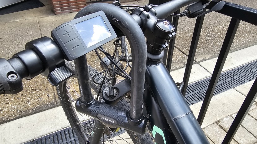 litelok x3 - at times we chose to carry the litelok x3 draped over our handlebar...