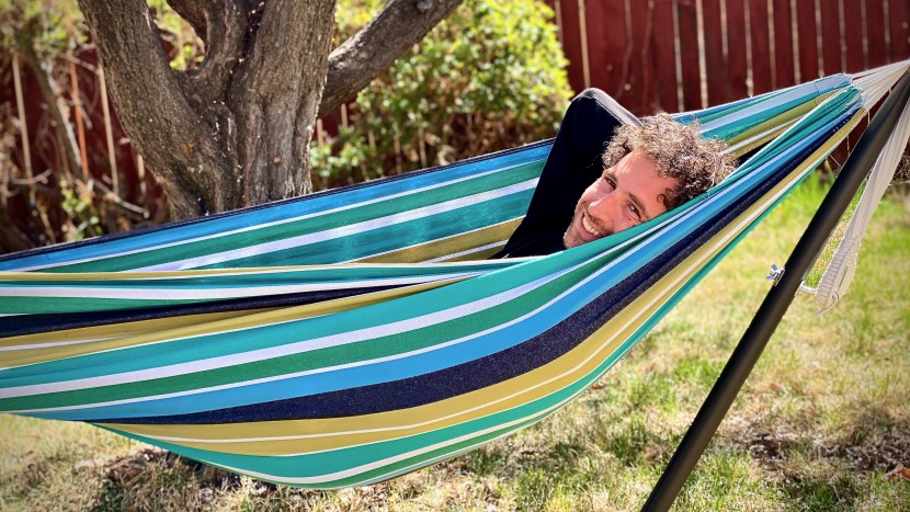hammock - the vivere double cotton features a 9' x 4' design equipped with...