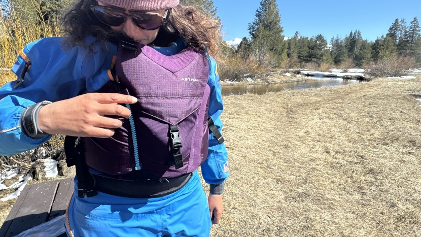 life jacket - the updated layla has a velcro tab at the top of the zipper to...