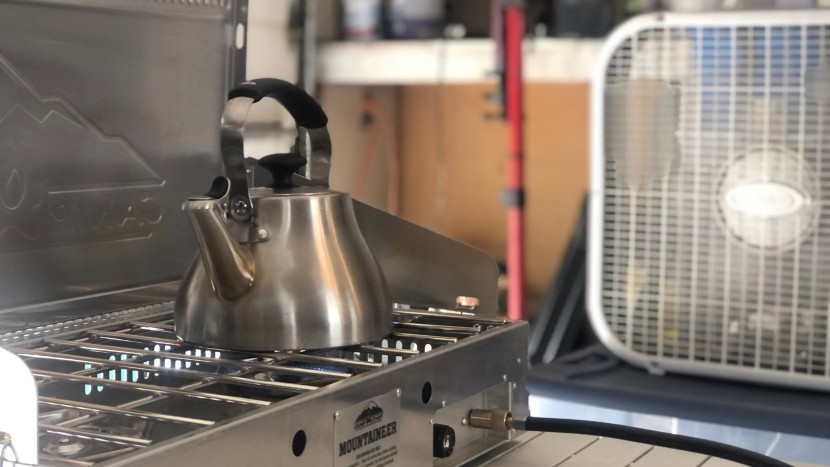 camping stove - the camp chef mountaineer did quite well in the windy and wind-free...