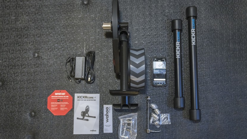 wahoo fitness kickr core - the contents of the core's box.