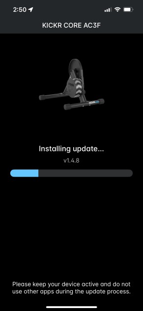 wahoo fitness kickr core - it's easy to push firmware updates to your trainer from the wahoo...