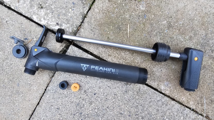 frame pump - when taken down to its parts, the only piece of the topeak peakini...