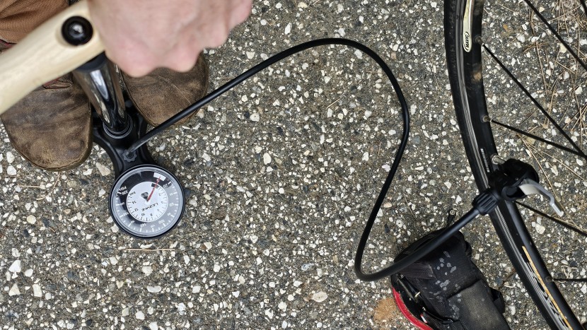 the large gauge on the lezyne makes it easy to read, and the pump...