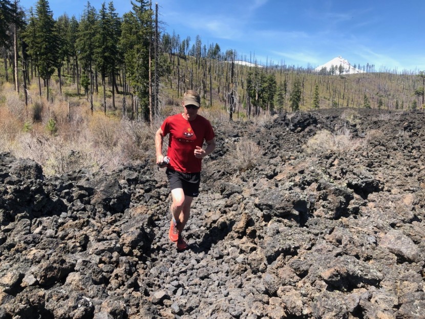 trail running shoes men - when running across intense terrain like these lava fields in mt...