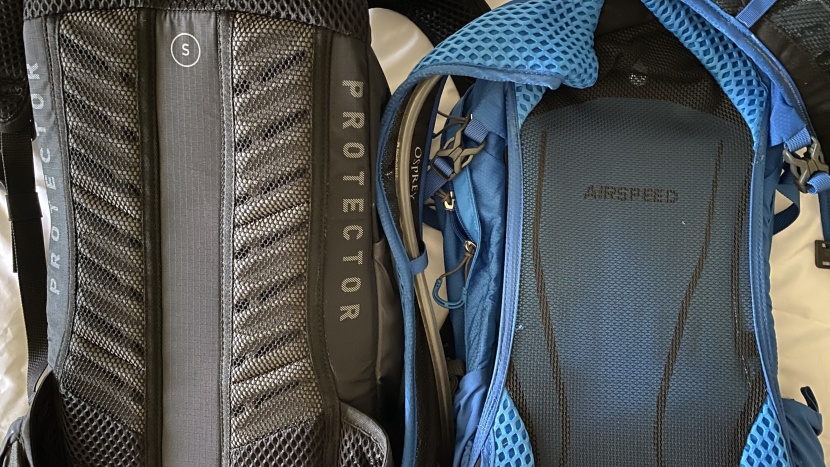 hydration pack - back panels that have a frame or channel that create space between...