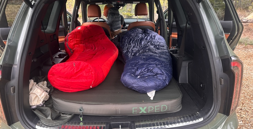 exped megamat auto - while there is not as much room as a non-tapered double camping...
