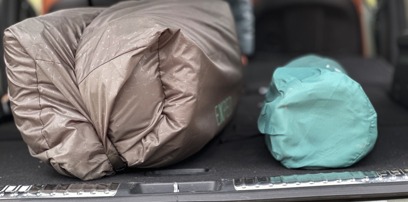 camping mattress - the megamat auto (left) is massive relative to the coleman silver...