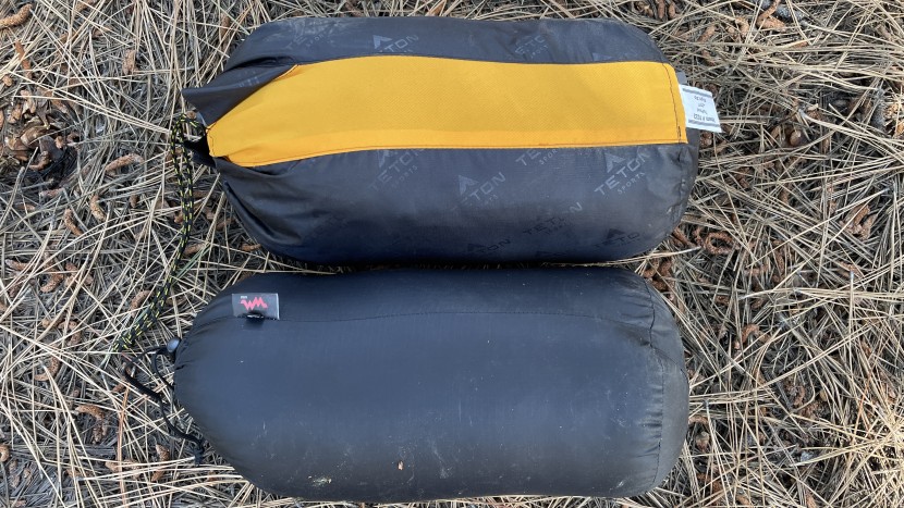 backpacking sleeping bag - one of our least warm models (above) with one of our warmest...