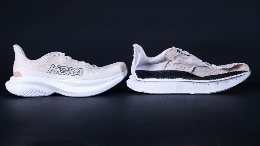 the inside and outside of the hoka mach 6.