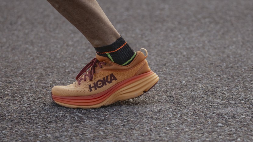 hoka bondi 8 - you can see here how little "give" the foam has. for the amount of...