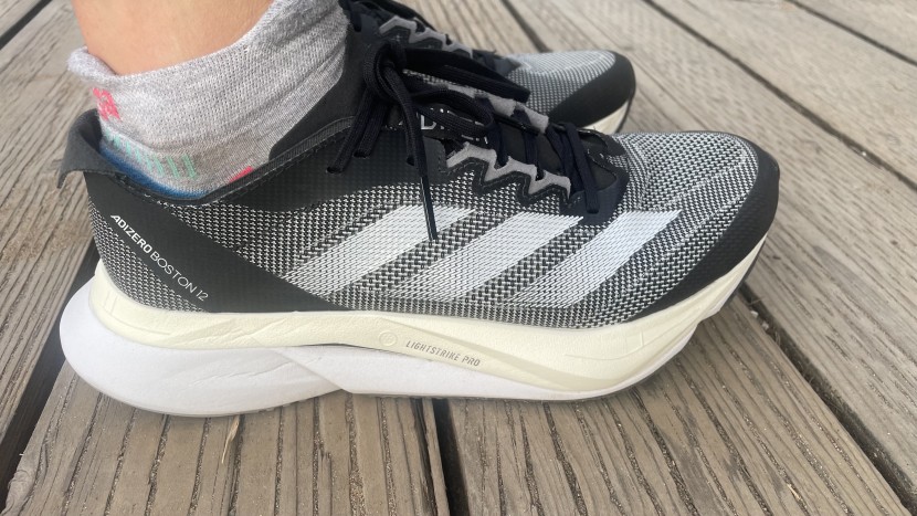 adidas adizero boston 12 for women - the achilles tab is an enjoyable detail. it is pictured here in its...