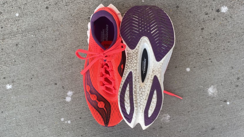saucony endorphin pro 4 for women - the forefoot patterning is varied enough for strong traction, but it...