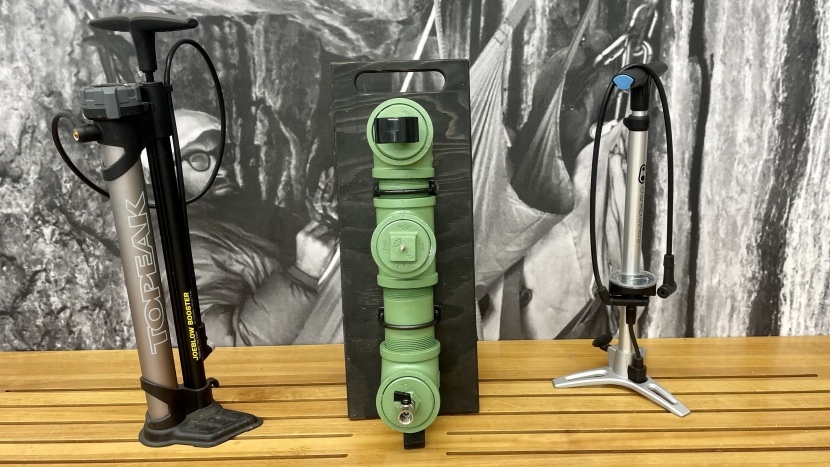 bike pump - our custom built gauge tests how accurate the bike pump readings are.