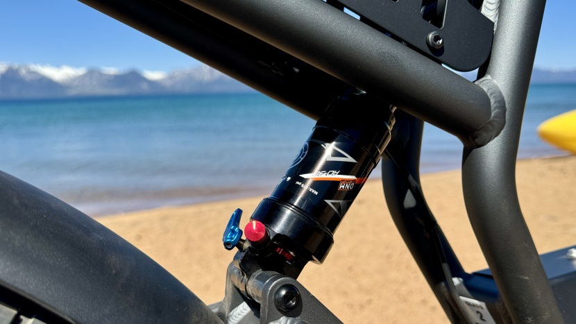 ride1up revv 1 fs - there's only 50mm of travel in this 190mm eye-to-eye shock but it...