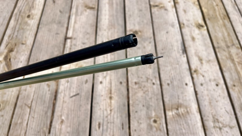 black diamond pursuit - metal shaft sections aren't light, but they last a long time.