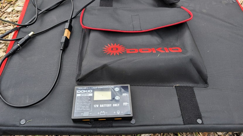 solar power station - the dokio 110w 18v portable kit comes with a solar charge controller...