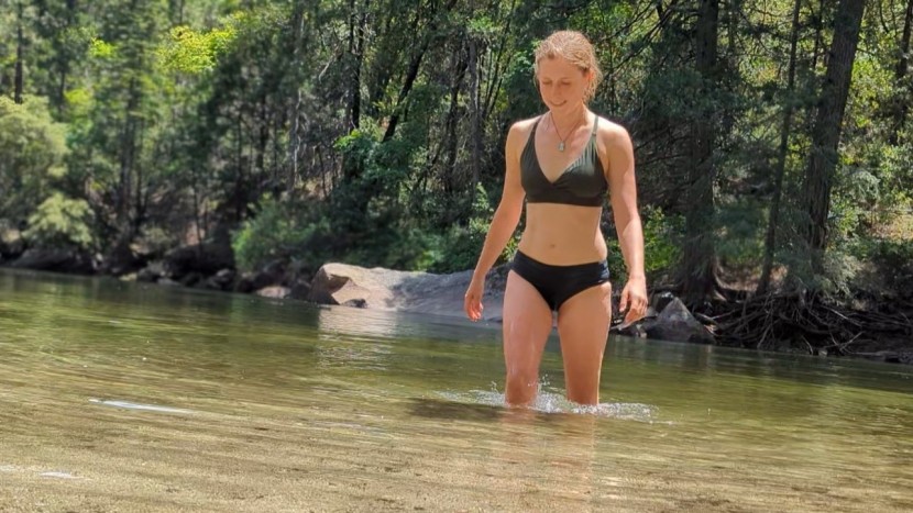 the rei active has a mesh material that dries quickly after a dip in...