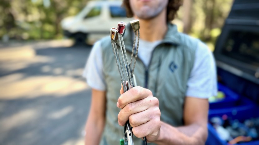 climbing nut - climbing ranger jonah durham displays the size range from the...