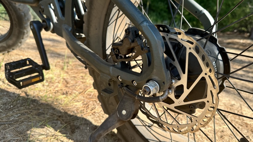 203mm rotors give the bike ample stopping power and the removable...