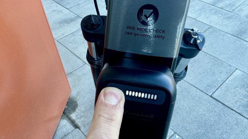 rad power radrunner 3 plus - you can check the batteries state of charge without turning the bike...