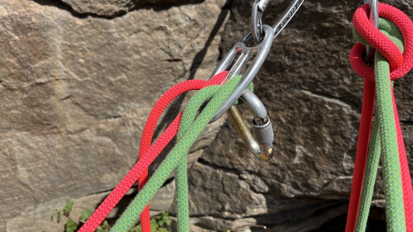 climbing rope - side-by-side testing while belaying two followers on a multi-pitch...