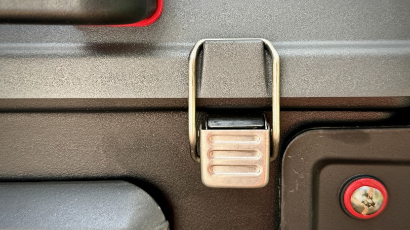 large and sturdy handles, along with two functional latches...