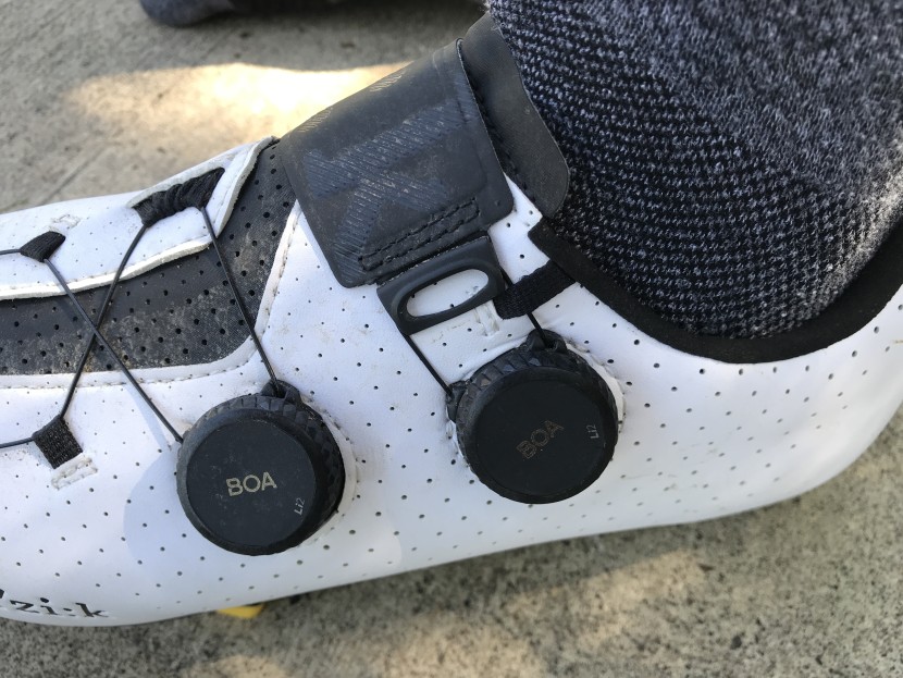 fizik vento infinito carbon 2 - the fabric guide that the upper boa cable routes through limits how...