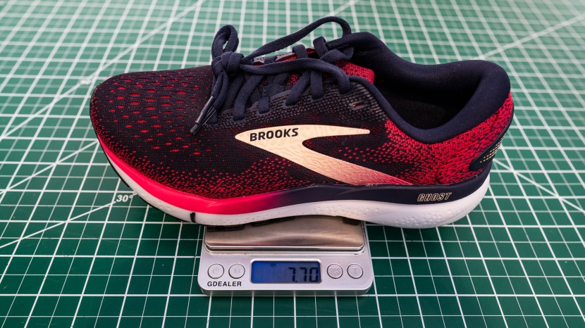 brooks ghost 16 for women - the 7.70-ounce weight of a women's size 6.5 running shoe is about...