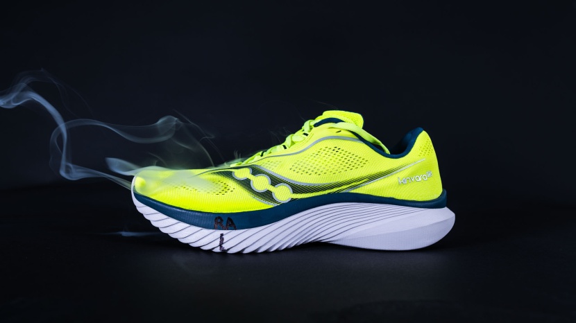 saucony kinvara 15 - the upper is comfortable and no-frills.