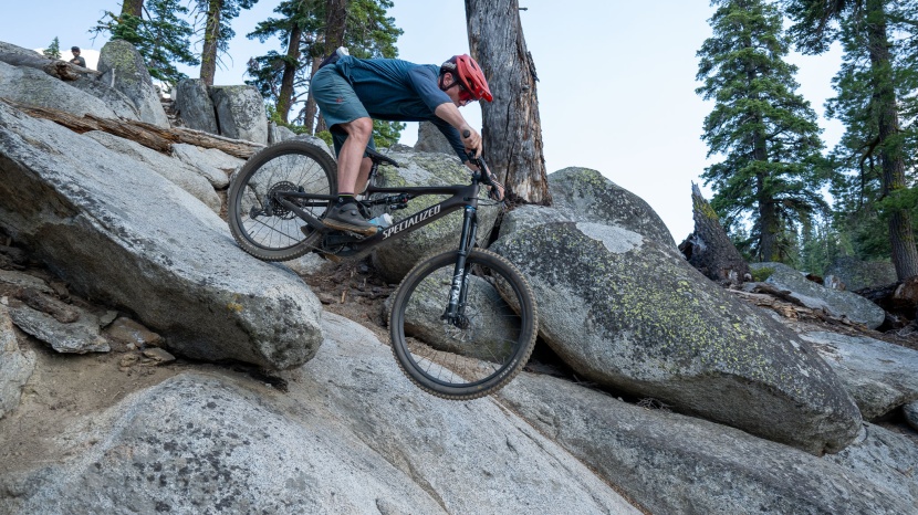 electric mountain bike - the smaller rear wheel gives the bike even more confidence in steep...