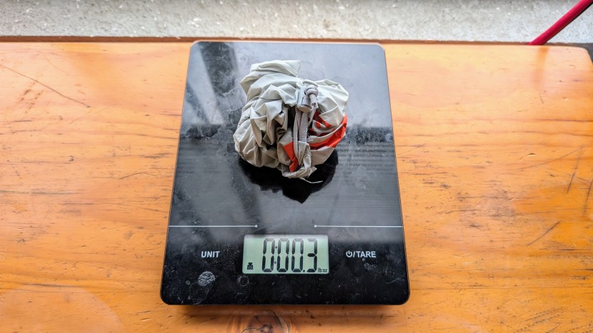 the stuff sack weighs 0.3 ounces.