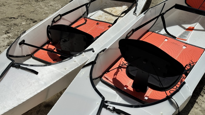 comparing the attachment for the seat back of the old beach (left;...