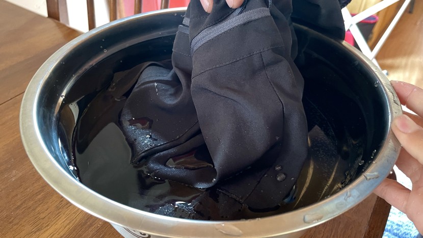 we soaked the bottom of a pair in a bowl, often having to push down...