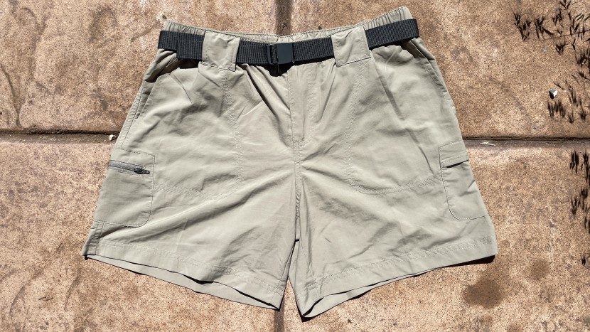 the sandy river cargo shorts feature a high-rise waistband that...