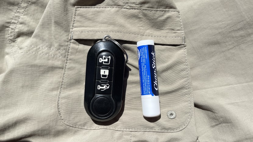 the accessory pockets are small but they still hold a key fob and a...