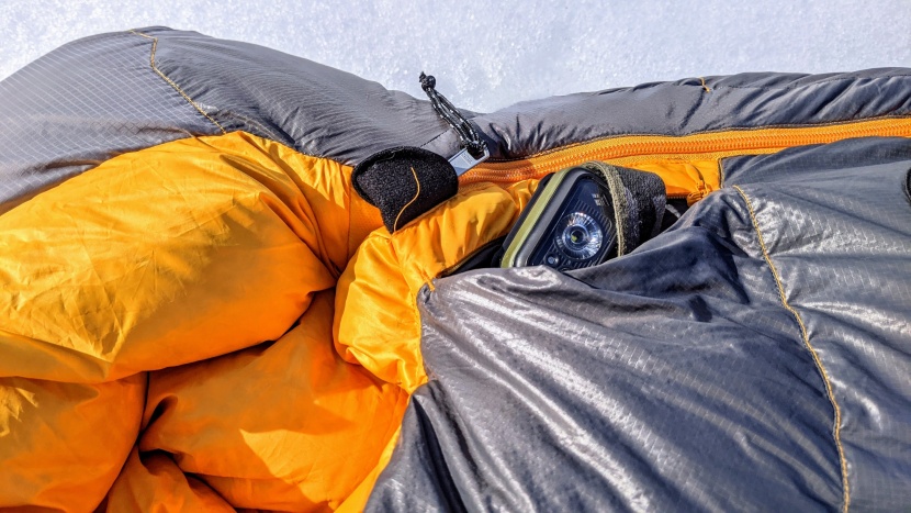 nemo sonic -20 - the narrow opening helps hold in heat. small pockets inside and...