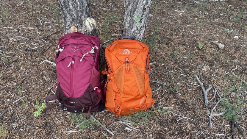 gregory jade 28l - the two full-size daypacks shown here -- the osprey sirrus and...