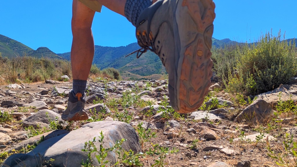 wigwam hiking outdoor pro - rock hopping to test how well our wigwams stay in place on our feet.