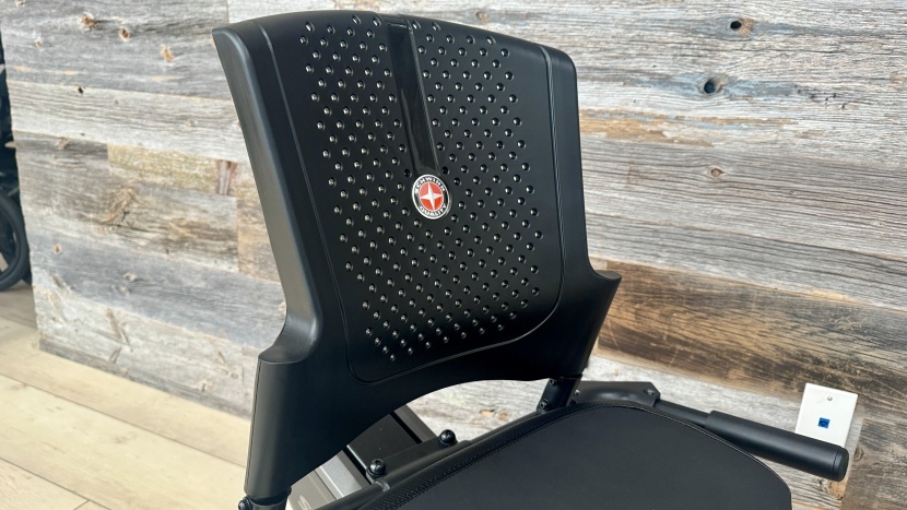 the back of the seat is firm but features a bit of lumbar support...