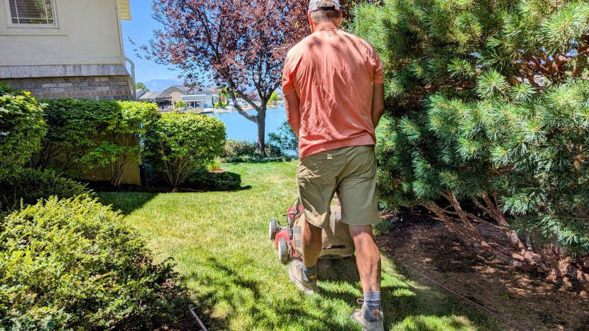 putting the finishing touches on the front lawn. after testing our...