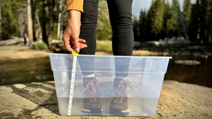 we tested the flood height to see at what point water soaks in.