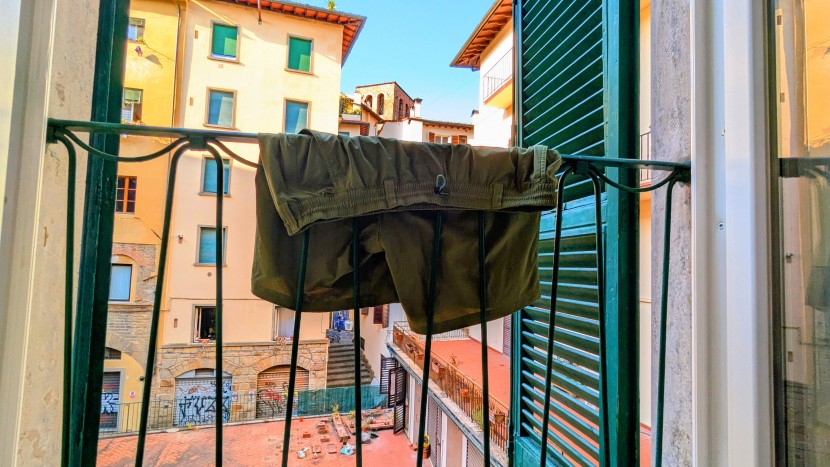 rei co-op trailmade hiking shorts - air drying our trailmade shorts at our vrbo in florence, italy. they...